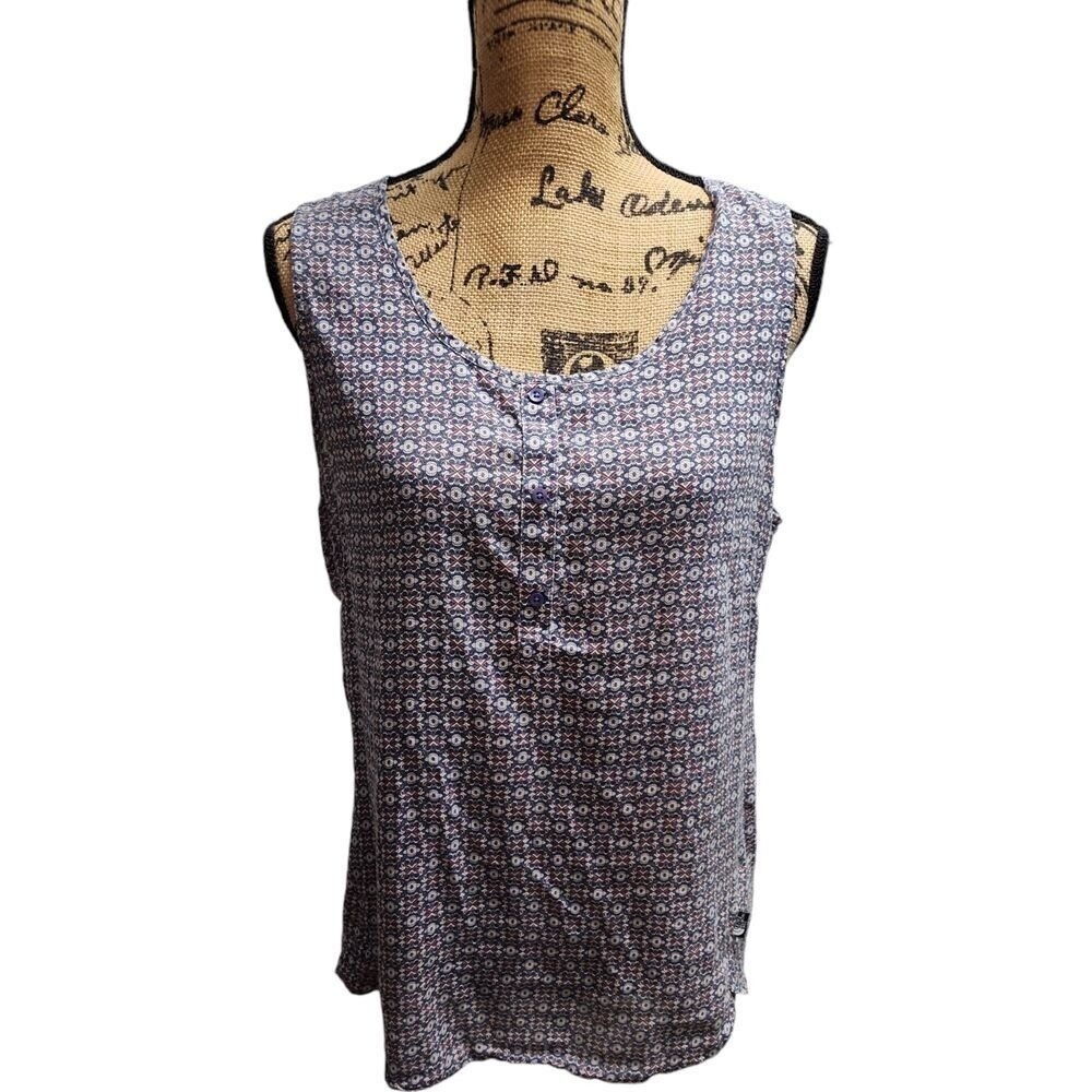 The North Face Women's Sleeveless Blouse Geometric Print Summer‎ Top L/G